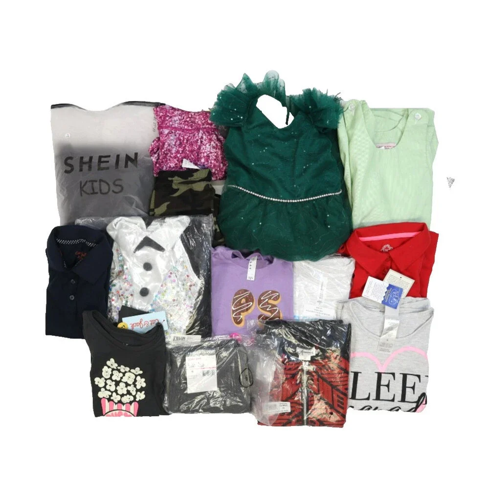 Wholesale Bulk Lot Of 14 Girls Size Small 6/7 Mixed Season Tops Bottoms Dresses